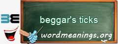 WordMeaning blackboard for beggar's ticks
